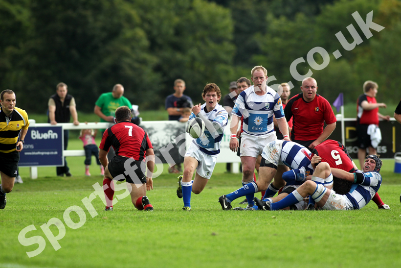 Tynedale's Matthew Outsen releases the ball against Blaydon
